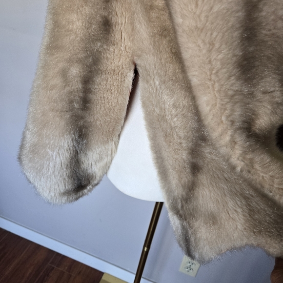 Vtg 50s 60s Regina Glenara Glenoit Faux Mink Fur Cape Tan Brown Luxury Old Money - Picture 8 of 12
